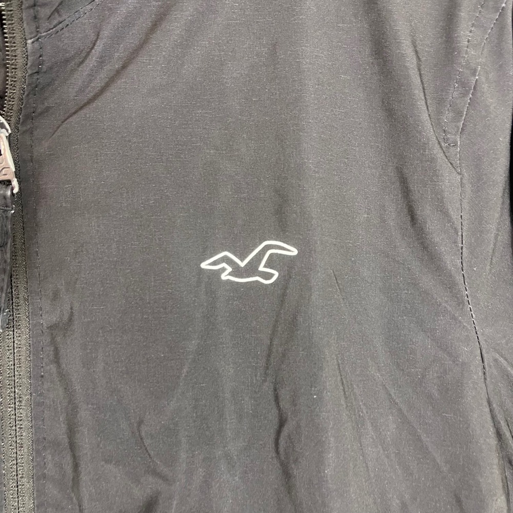 Hollister Mens Medium Epic Flex Black Blue Ombre‎ Full Zip Windbreaker Jacket - Picture 3 of 7